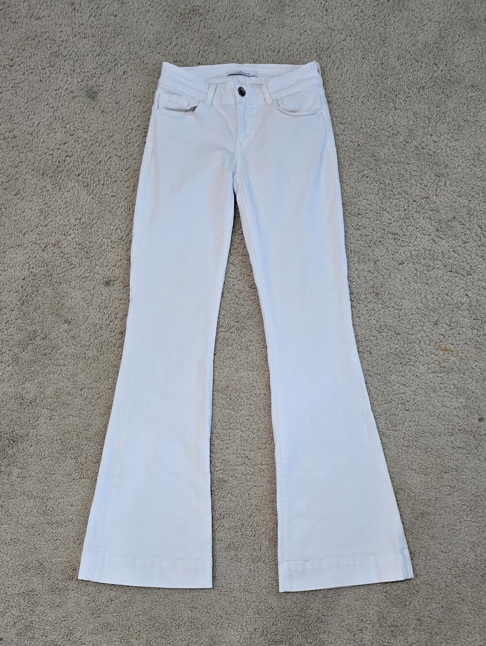 J Brand Pants Sneaker Flare Mid Rise Blanc White Denim Jeans Size 28x34 Stretch